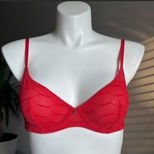 Savage X Fenty Flocked Logo Unlined Bra, 36B